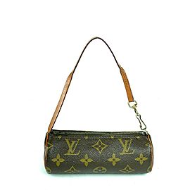 Louis Vuitton Papillon Nano Monogram Mini 4lva724 Brown Coated Canvas Wristlet