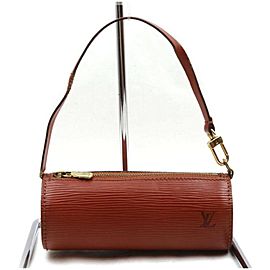 Louis Vuitton Brown Epi Leather Mini Papillon Soufflot Wristlet Pouch Bag 862422