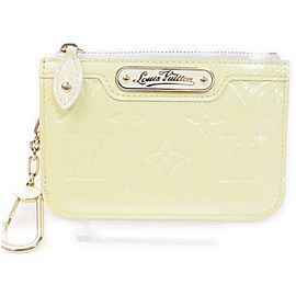 Louis Vuitton Perle Monogram Vernis Ivory Pochette Cles Key Pouch Coin 861678