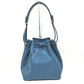 Louis Vuitton Toledo Blue Epi Leather Petit Noe Drawstring Bucket Hobo Bag 862068