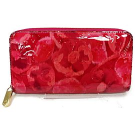 Louis Vuitton Pink Monogram Vernis Rose Ikat Zippy Wallet Zip Around 862988