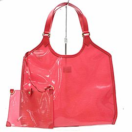 Louis Vuitton Plage Baia Lagoon with Pouch 866325 Red Vinyl X Leather Tote