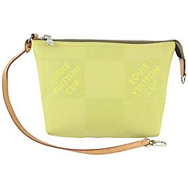 Louis Vuitton Lime Green Damier Geant Pochette Accesoires Wristlet Pouch 1029lv31