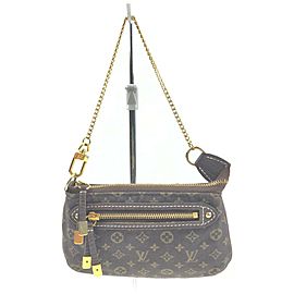 Louis Vuitton Brown Monogram Mini Lin Pochette Accessoires Wristlet 861608