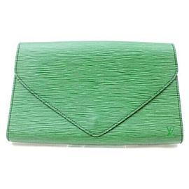 Louis Vuitton Green Epi Leather Borneo Art Deco Envelope Clutch 855893