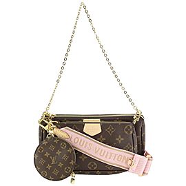 Louis Vuitton Clair Pink Monogram Multi Pochette Accessories Trio Crosbody 113lv27