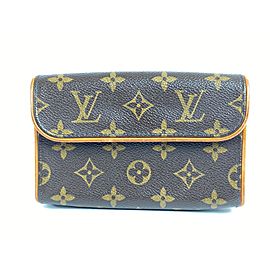 Louis Vuitton Pochette Florentine Belt Bag Monogram Fanny Pack Waist Pouch 11l610 Brown Coated Canvas Clutch