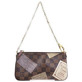 Louis Vuitton Damier Ebene Trunks Pochette Milla Wristlet Bag 862895