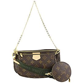 Louis Vuitton Khaki Green Multi Pochette Trio Crossbody 913lv13