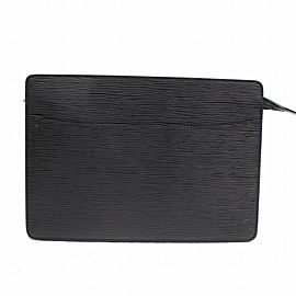 Louis Vuitton Pochette Noir Homme 868784 Black Leather Clutch