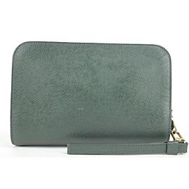 Louis Vuitton Green Taiga Pochette Orsay Wristlet 2LK1219