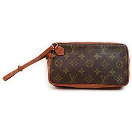 Louis Vuitton Ultra Rare Monogram Pochette Dragonne Wristlet Bag 861773