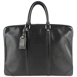 Louis Vuitton Porte-Documents Voyage Porte Noir 15lz0914 Black Leather Laptop Bag