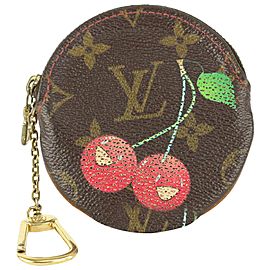 Louis Vuitton Takashi Murakami Cherries Porte Monnaie Round Coin Pouch 101lv12