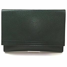 Louis Vuitton Green Taiga Portfolio Clutch Porte Document Volga Fold 860675