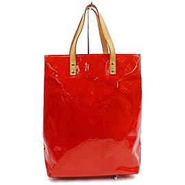 Louis Vuitton Reade MM Monogram Vernis Red Tote 872600