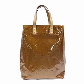 Louis Vuitton Reade Bronze Copper Monogram Vernis Mm 870294 Brown Patent Leather Tote