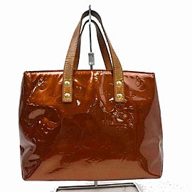 Louis Vuitton Reade Copper Monogram Bronze Pom 870876 Browns Vernis Tote