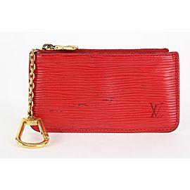 Louis Vuitton Red Epi Pochette Cles Key Pouch Coin Purse Keychain 18lvs1231