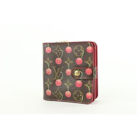 Louis Vuitton Limited Murakami Cherry Monogram Cerise Compact Zip Wallet 648lvs617