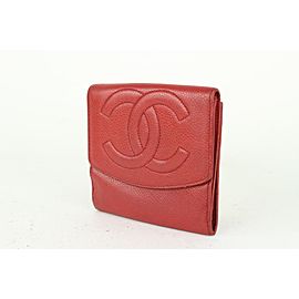 Louis Vuitton Red Caviar Leather Coin Purse Compact Wallet 824lv52