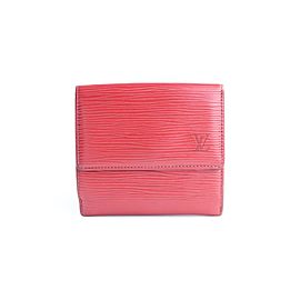 Louis Vuitton Red Epi Compact Wallet 38LR0627