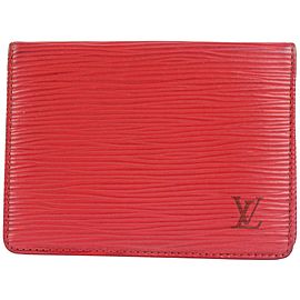 Louis Vuitton Red Epi Leather Card Case Wallet 829lvs47