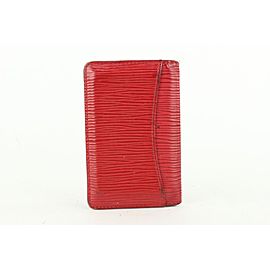 Louis Vuitton Red Epi Leather Card Holder Wallet Case 510lvs68