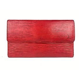 Louis Vuitton Red Epi Leather Sarah Flap Wallet 14LVA101