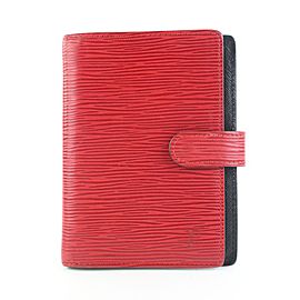 Louis Vuitton Red Epi Leather Small Ring Agenda Diary Cover 548lvs310