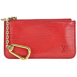 Louis Vuitton Red Epi Leather Key Pouch Pochette Cles 104lv33