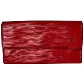 Louis Vuitton Red Epi Leather Sarah Long Wallet 7lav60