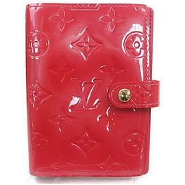 Louis Vuitton Red Monogram Vernis Small Ring Agenda PM Diary Cover 859021