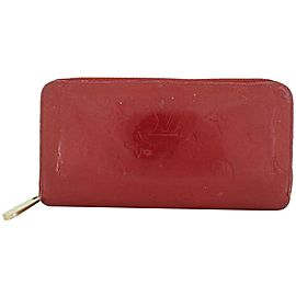 Louis Vuitton Red Zippy Monogram Vernis 226818 Wallet