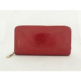 Louis Vuitton Red Monogram Vernis Zippy 226818 Wallet