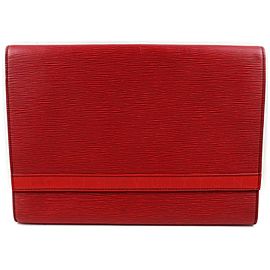 Louis Vuitton Pochette Business Flap Clutch Envelope Red Epi 872730