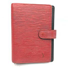 Louis Vuitton Red Epi Leather Small Ring Agenda Diary Cover Agenda PM 862357