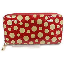 Louis Vuitton Red Kusama Infinity Dots Zippy Wallet Zip Around 862107