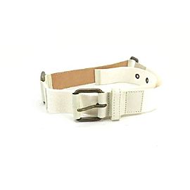 Louis Vuitton ( Runway ) White Leather Belt 215668