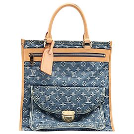 Louis Vuitton Rare Limited Denim Monogram Sac Plat Tote 861863