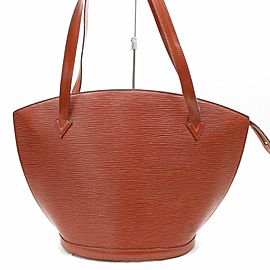 Louis Vuitton Saint Jacques Zip Tote 868398 Brown Leather Shoulder Bag