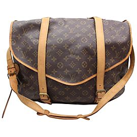 Louis Vuitton Saumur Monogram 43 Gm Saddle 869282 Brown Coated Canvas Messenger Bag