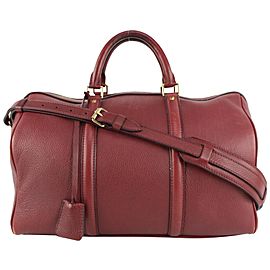 Louis Vuitton Dark Jasper Red Leather Sofia Coppola MM Speedy Bandouliere 1111lv33