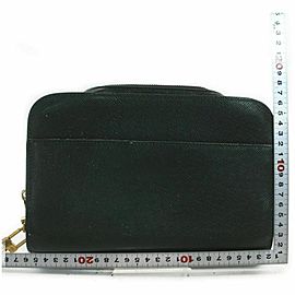 Louis Vuitton Green Taiga Leather Baikal Wristlet 860980