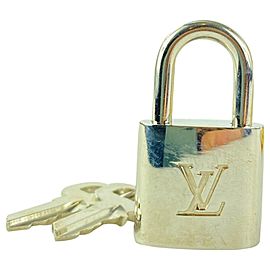 Louis Vuitton #309 Silver Padlock and Key Set Excellent Lock with Box Charm Pendant