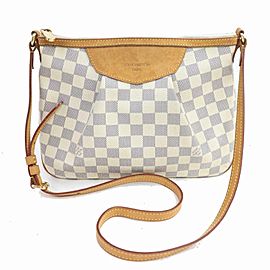 Louis Vuitton Siracusa Pm 870962 White Damier Azur Canvas Cross Body Bag