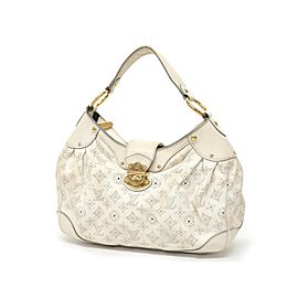 Louis Vuitton White Mahina Perforated Leather Solar PM Hobo Bag 241492