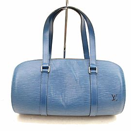 Louis Vuitton Soufflot Epi Toledo Cyllinder Boston 869546 Blue Leather Shoulder Bag