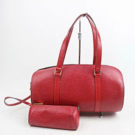 Louis Vuitton Red Epi Soufflot with Mini Bag 871472