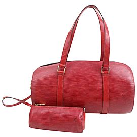 Louis Vuitton Soufflot Mini With 871472 Red Epi Leather Shoulder Bag